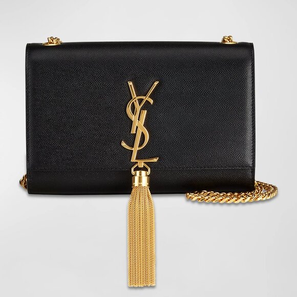 Saint Laurent Kate Small Tassel YSL Wallet on Chain in Grained Leather - - Picture 1 of 2
